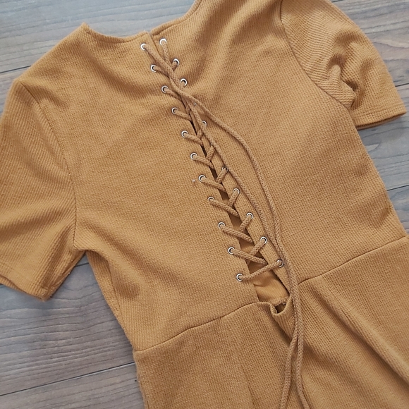 Mustard Dress with tie up back! - Picture 2 of 3